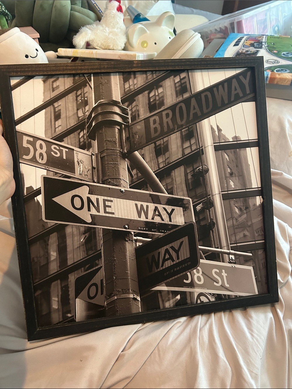 Hobby Lobby Sepia Broadway 58th Street Framed Sign Art